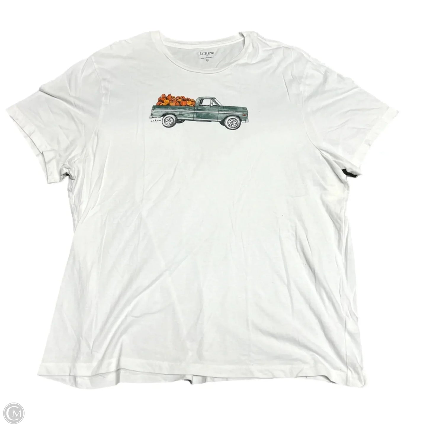 Top Short Sleeve By J. Crew In Green & White, Size: Xxl