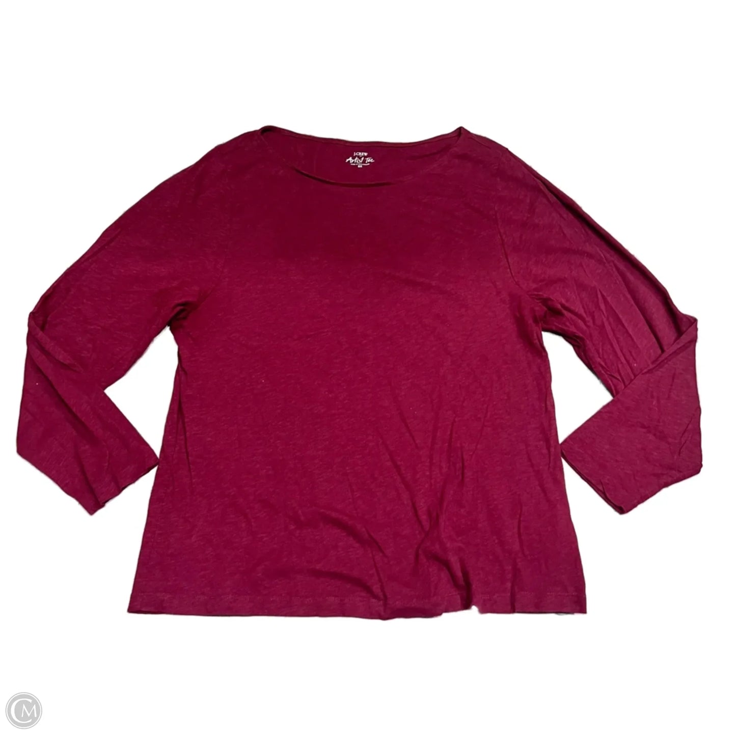 Top Long Sleeve Basic By J. Crew In Maroon, Size: 3x