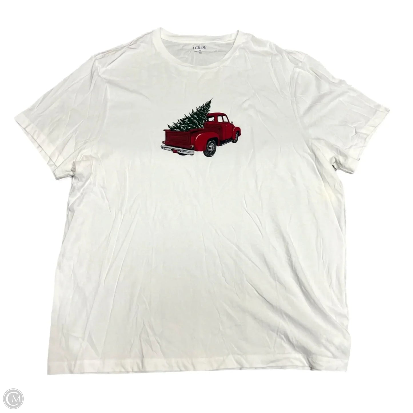 Top Short Sleeve By J. Crew In Green & White, Size: Xxl