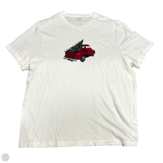 Top Short Sleeve By J. Crew In Green & White, Size: Xxl