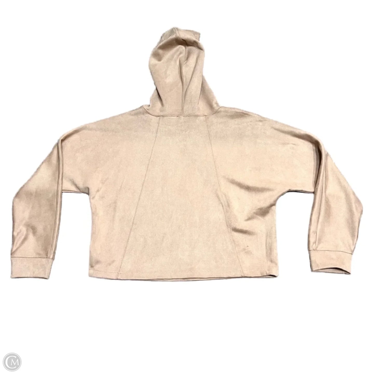 Sweatshirt Hoodie By T Tahari In Tan, Size: L