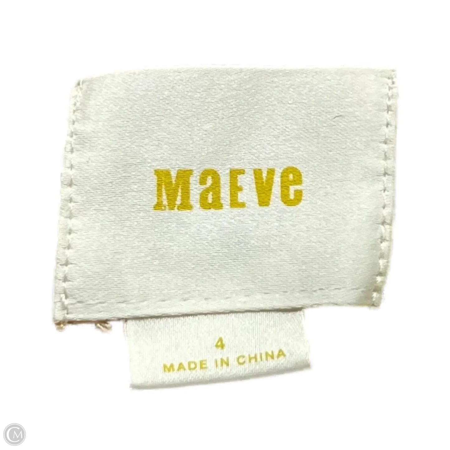 Top Long Sleeve By Maeve In Cream & Pink, Size: S