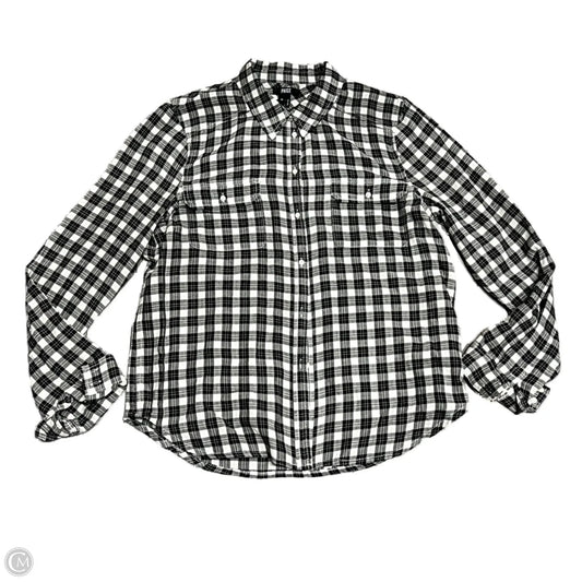 Top Long Sleeve By Paige In Plaid Pattern, Size: M