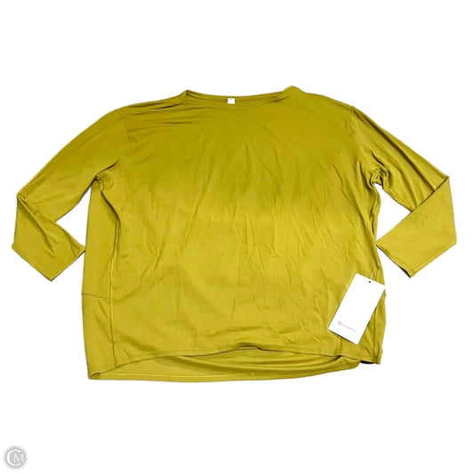 Athletic Top Long Sleeve Crewneck By Lululemon In Chartreuse, Size: S