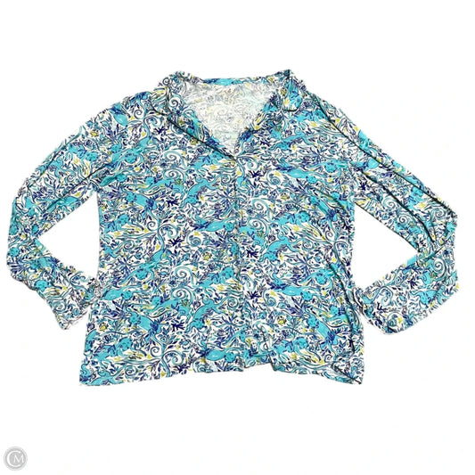 Top Long Sleeve Designer By Lilly Pulitzer In Blue & Green, Size: Xl