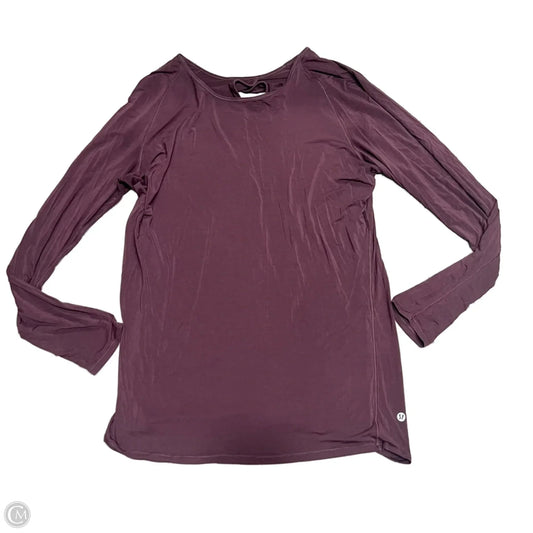 Athletic Top Long Sleeve Crewneck By Lululemon In Maroon, Size: L