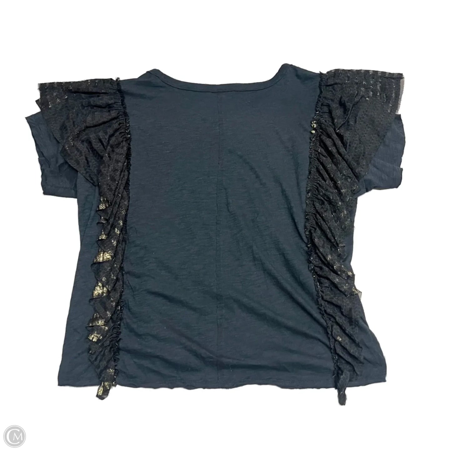 Top Short Sleeve By Pilcro In Black & Gold, Size: Xl