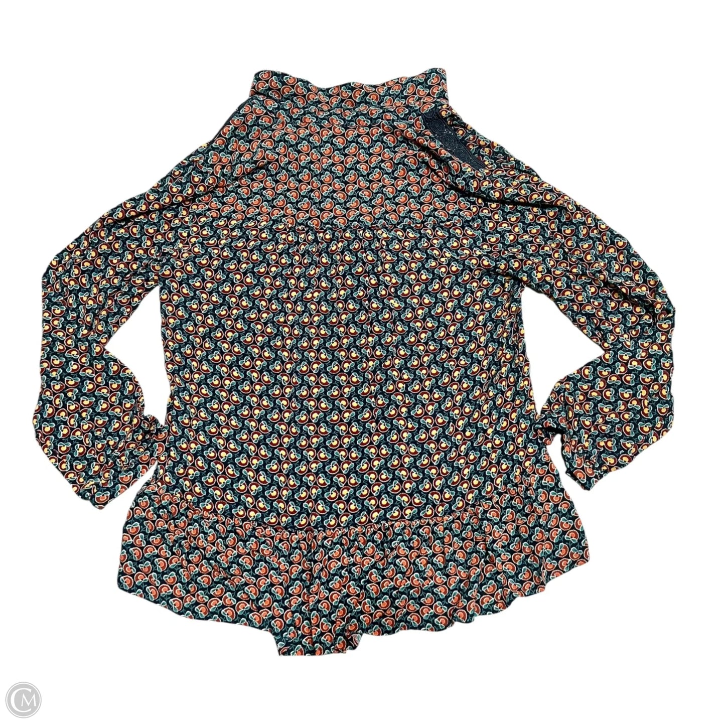 Top Long Sleeve By Maeve In Blue & Orange, Size: S