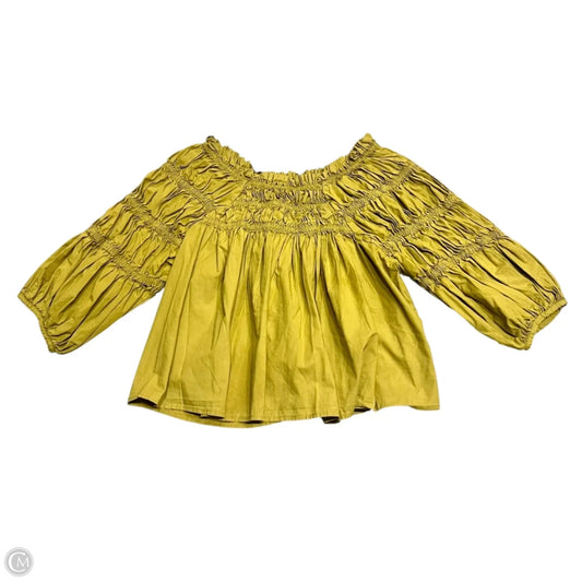 Top Short Sleeve By Free People In Chartreuse, Size: S