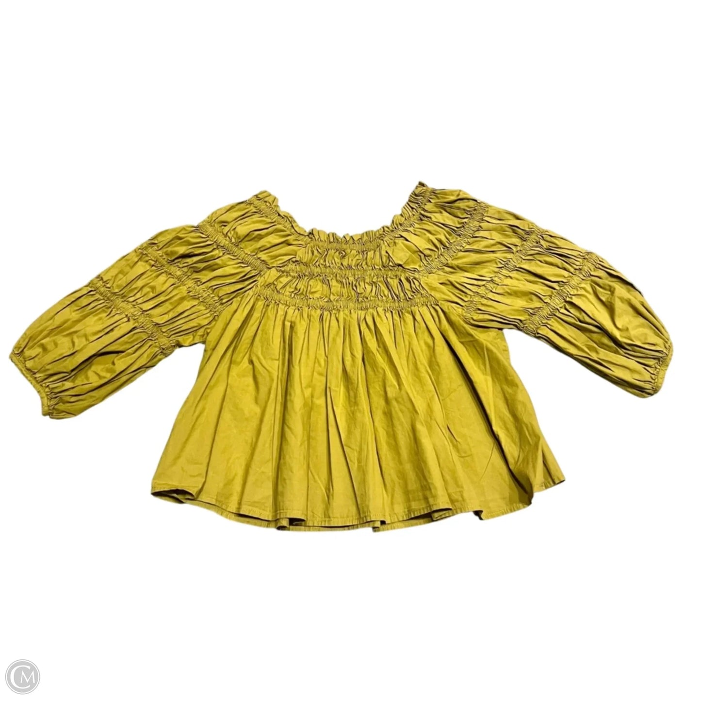 Top Short Sleeve By Free People In Chartreuse, Size: S