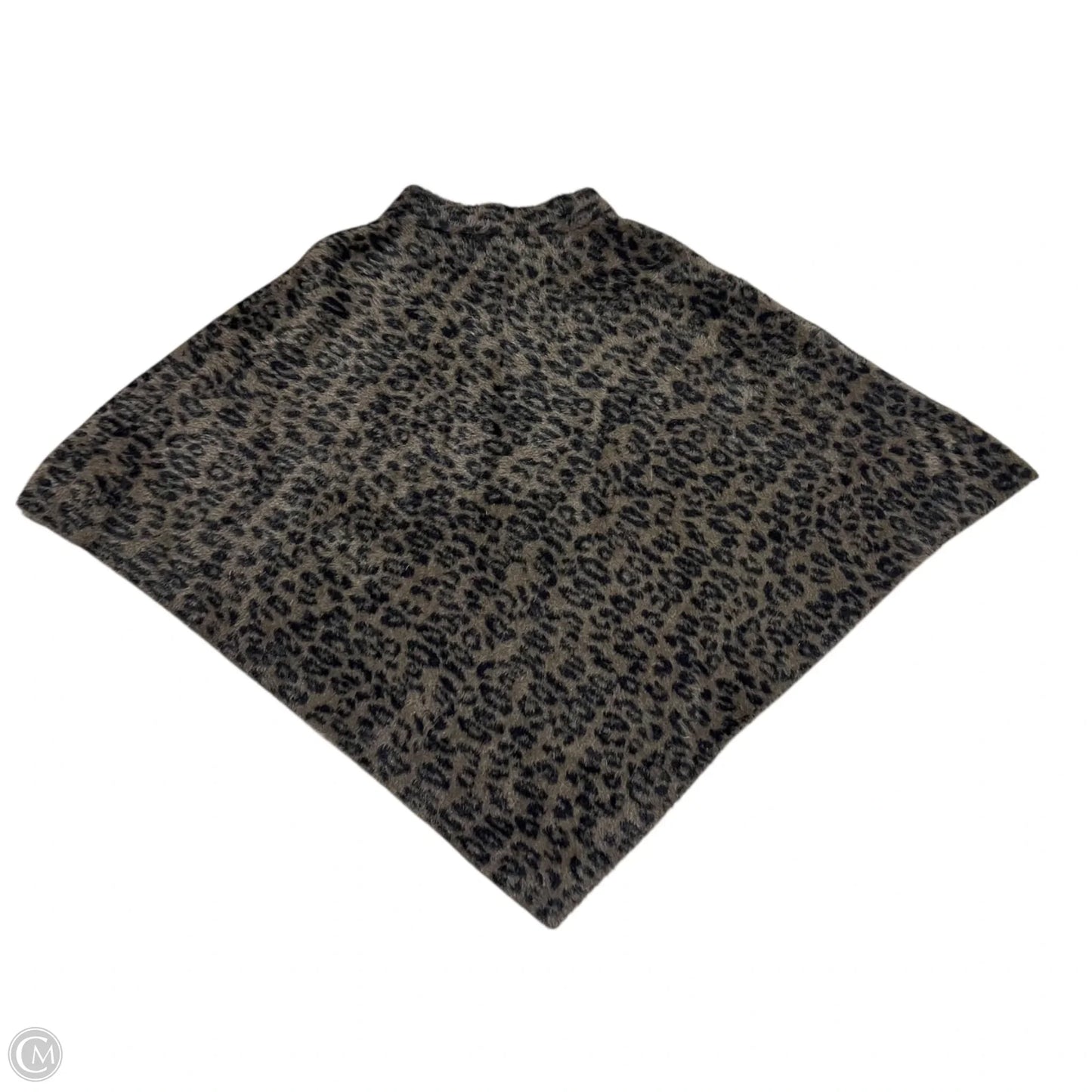 Poncho By Chicos In Leopard Print, Size: L