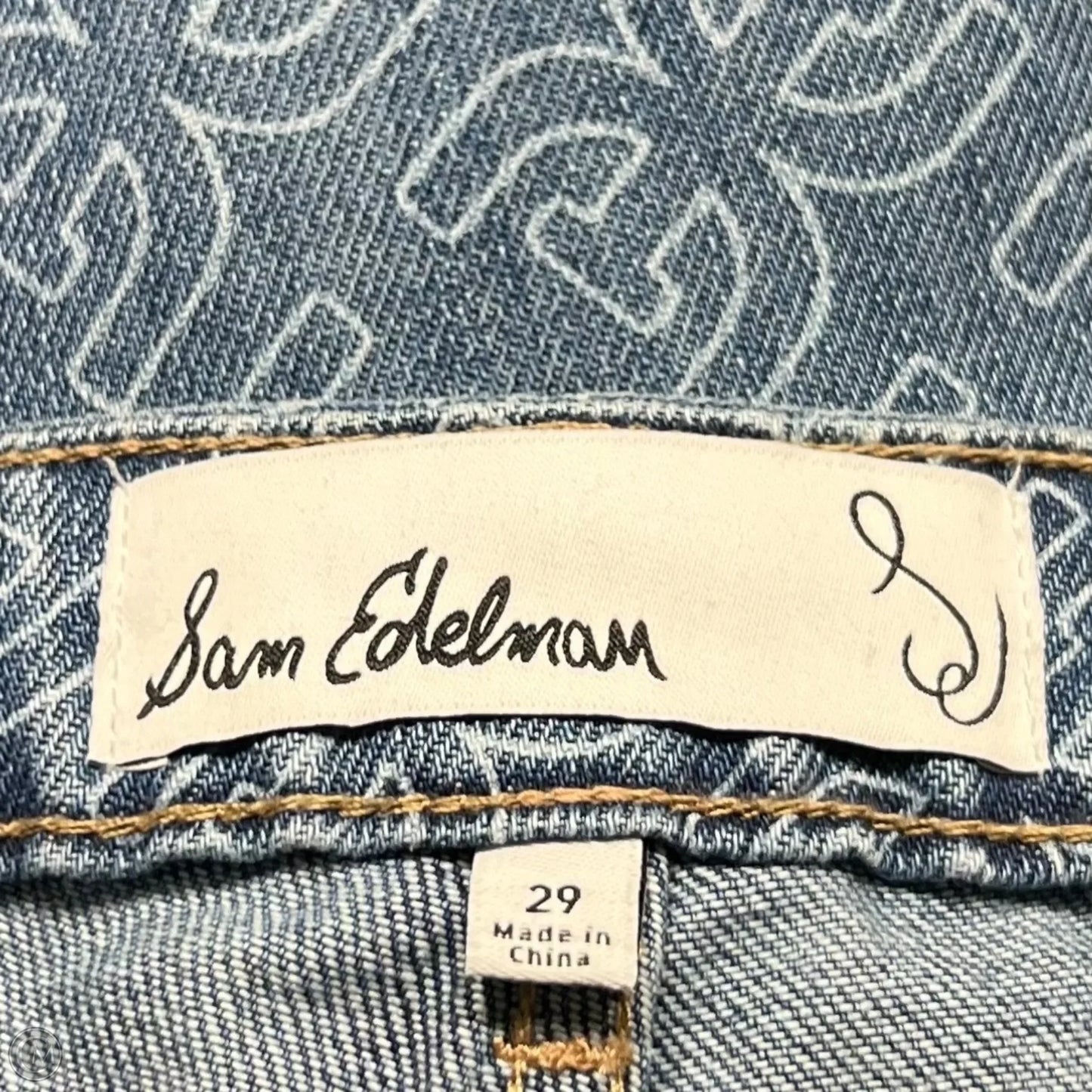 Jeans Straight By Sam Edelman In Blue Denim, Size: 8