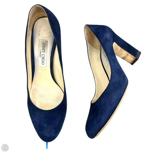 Shoes Luxury Designer By Jimmy Choo In Navy, Size: 9.5