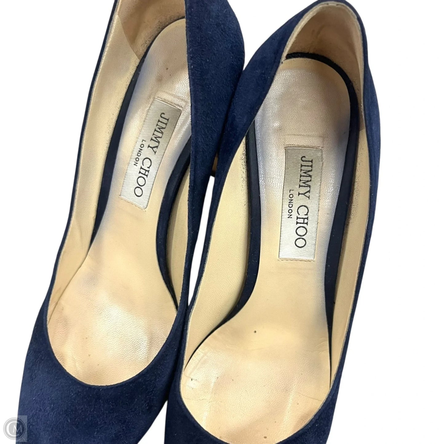 Shoes Luxury Designer By Jimmy Choo In Navy, Size: 9.5