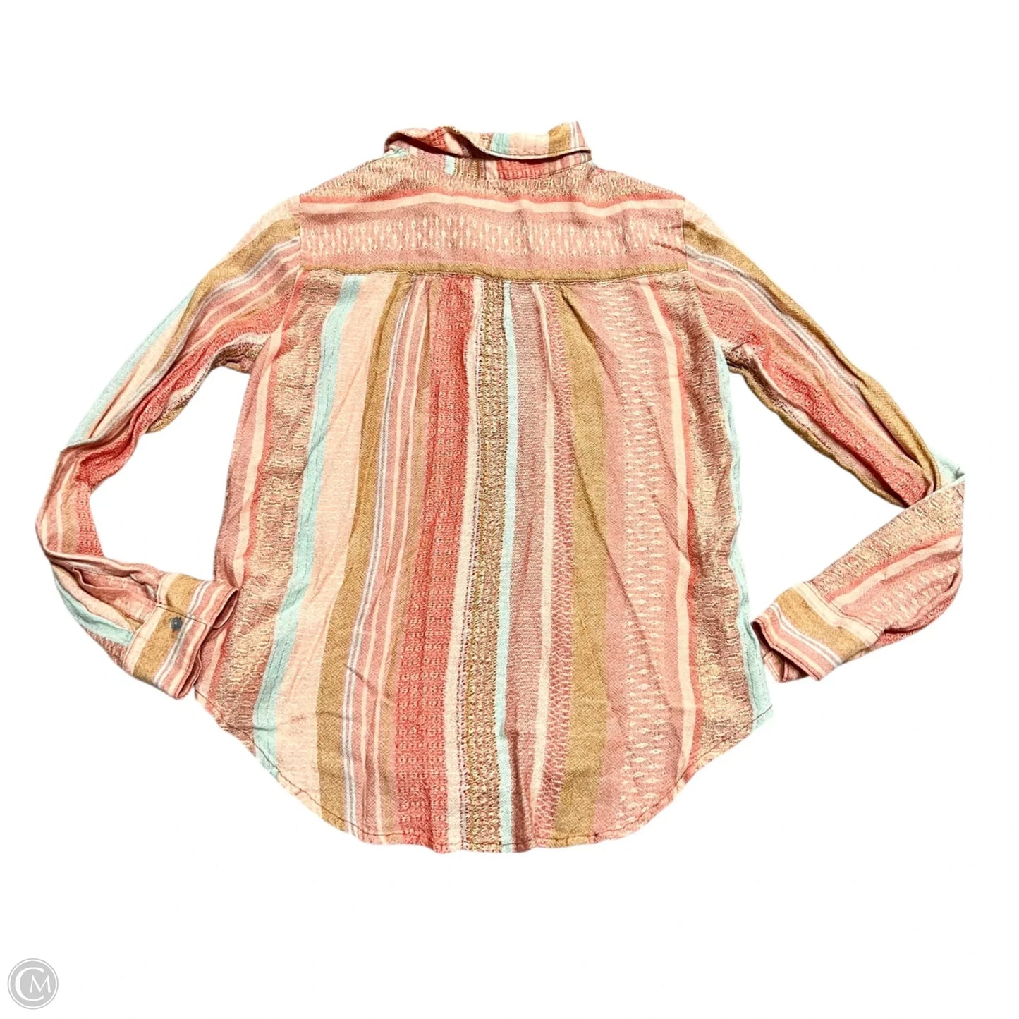 Top Long Sleeve By Maeve In Blue & Orange, Size: S