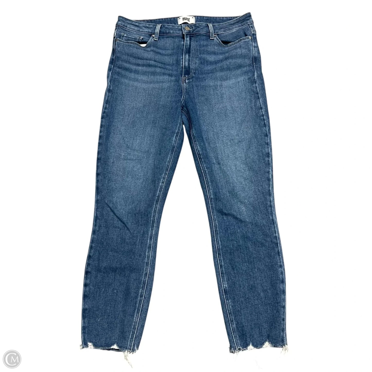 Jeans Cropped By Paige In Blue Denim, Size: 14