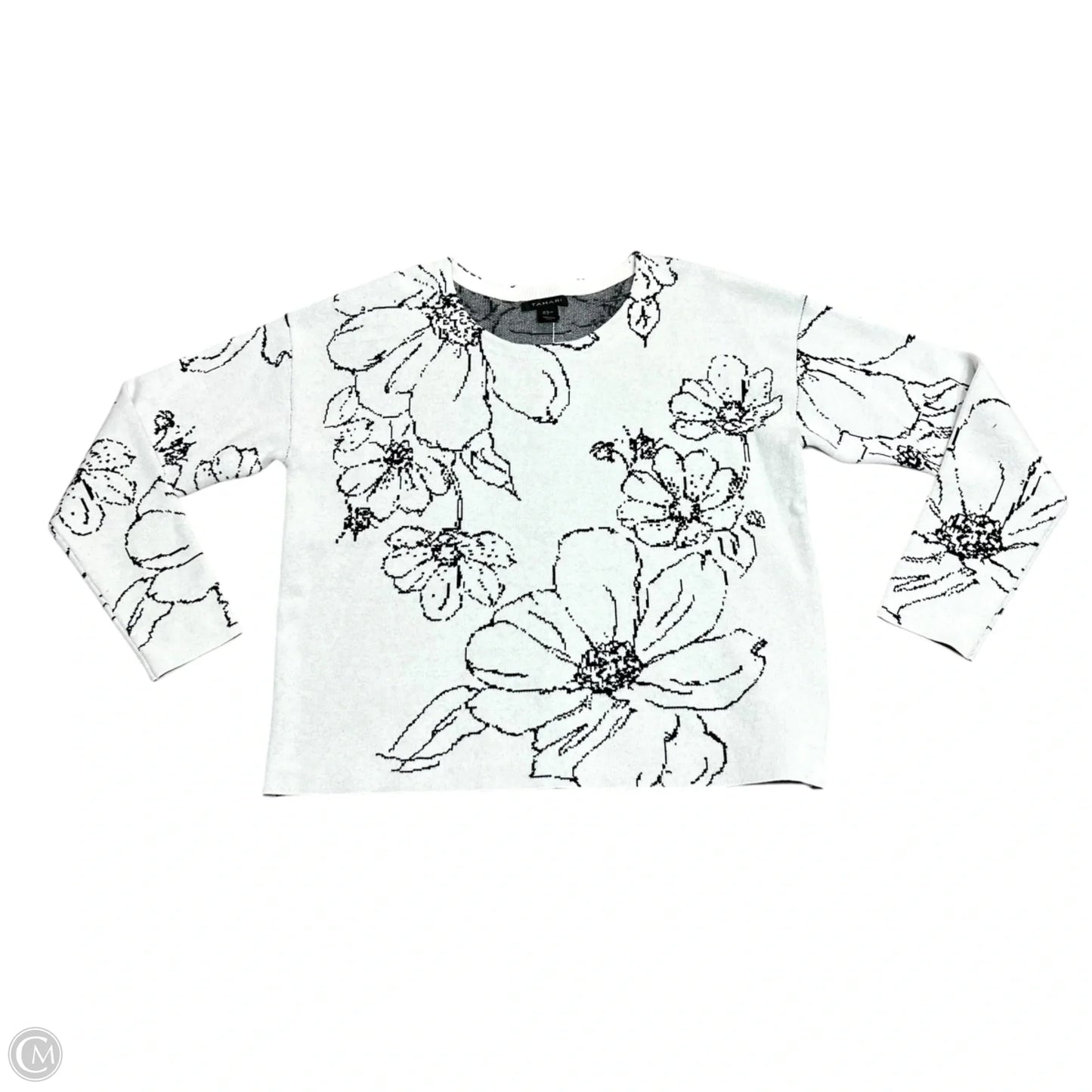 Sweater By Tahari In Black & White, Size: Xl