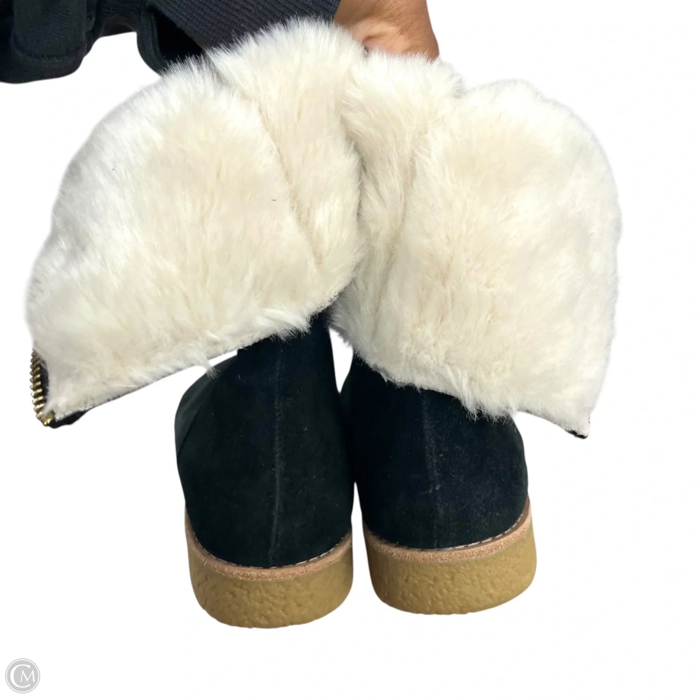 Boots Designer By Kate Spade In Black & Cream, Size: 8