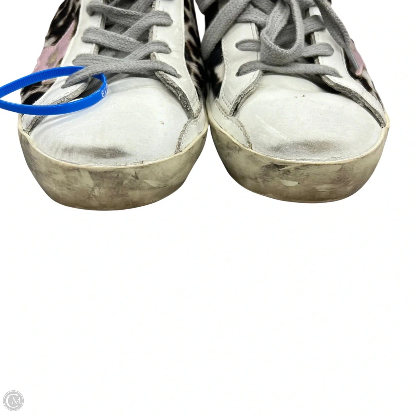 Shoes Luxury Designer By Golden Goose In Pink & White, Size: 7.5