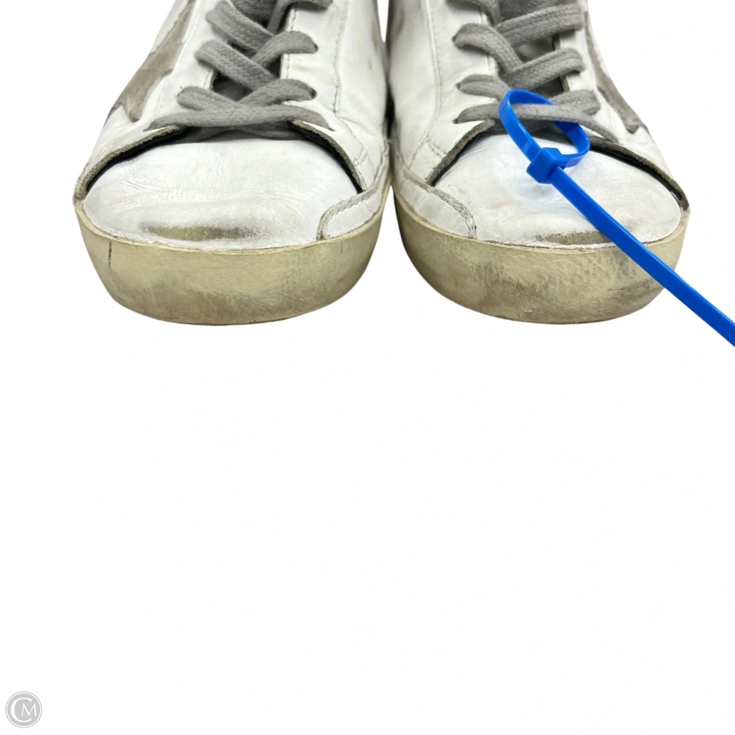 Shoes Luxury Designer By Golden Goose In Grey & White, Size: 7.5