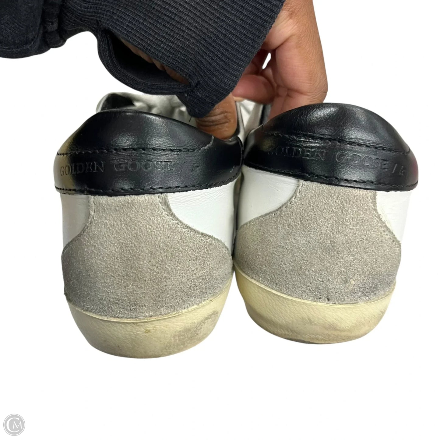 Shoes Luxury Designer By Golden Goose In Grey & White, Size: 7.5