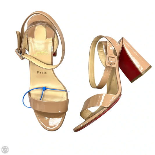 Sandals Luxury Designer By Christian Louboutin In Beige, Size: 8.5