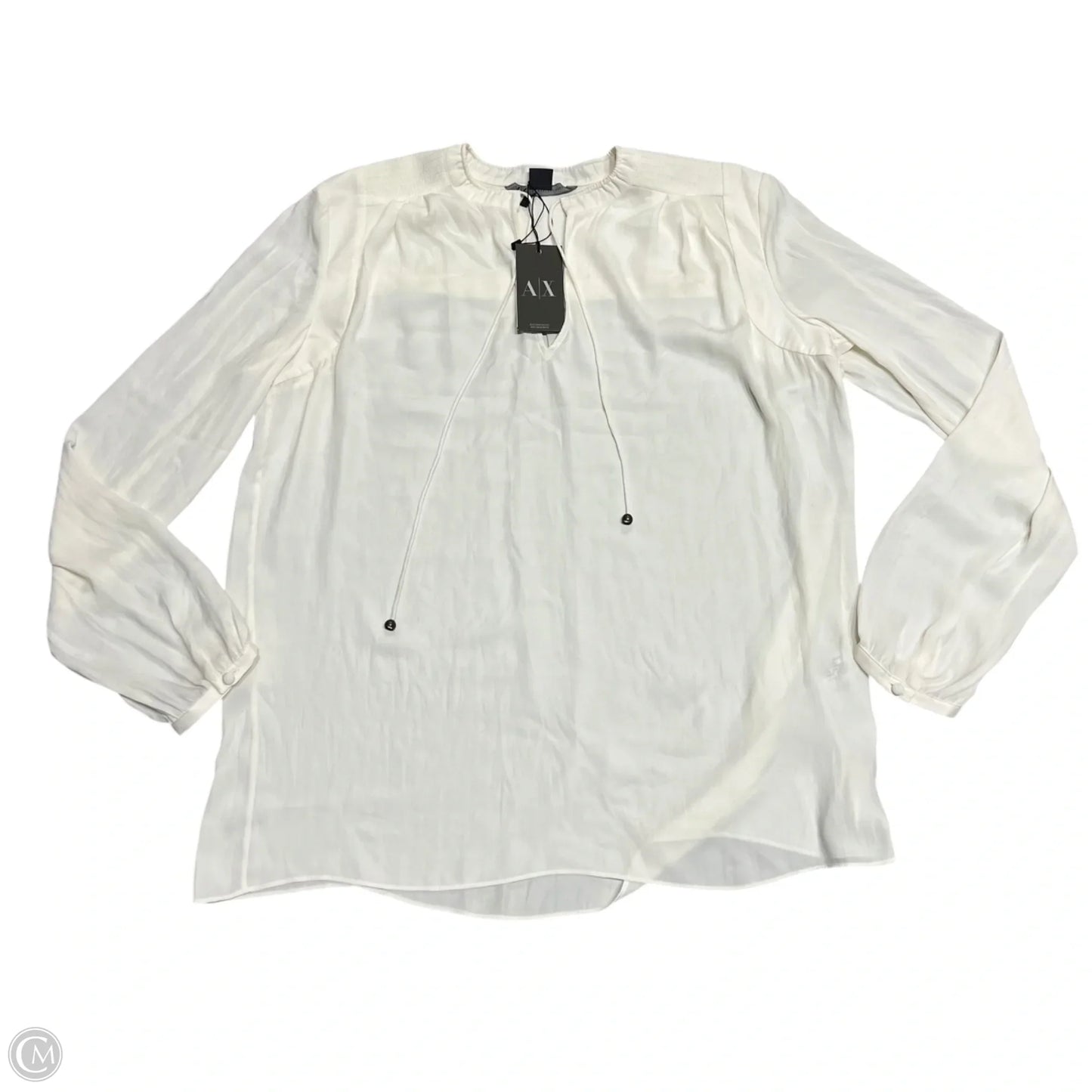 Top Long Sleeve By Armani Exchange In Cream, Size: M