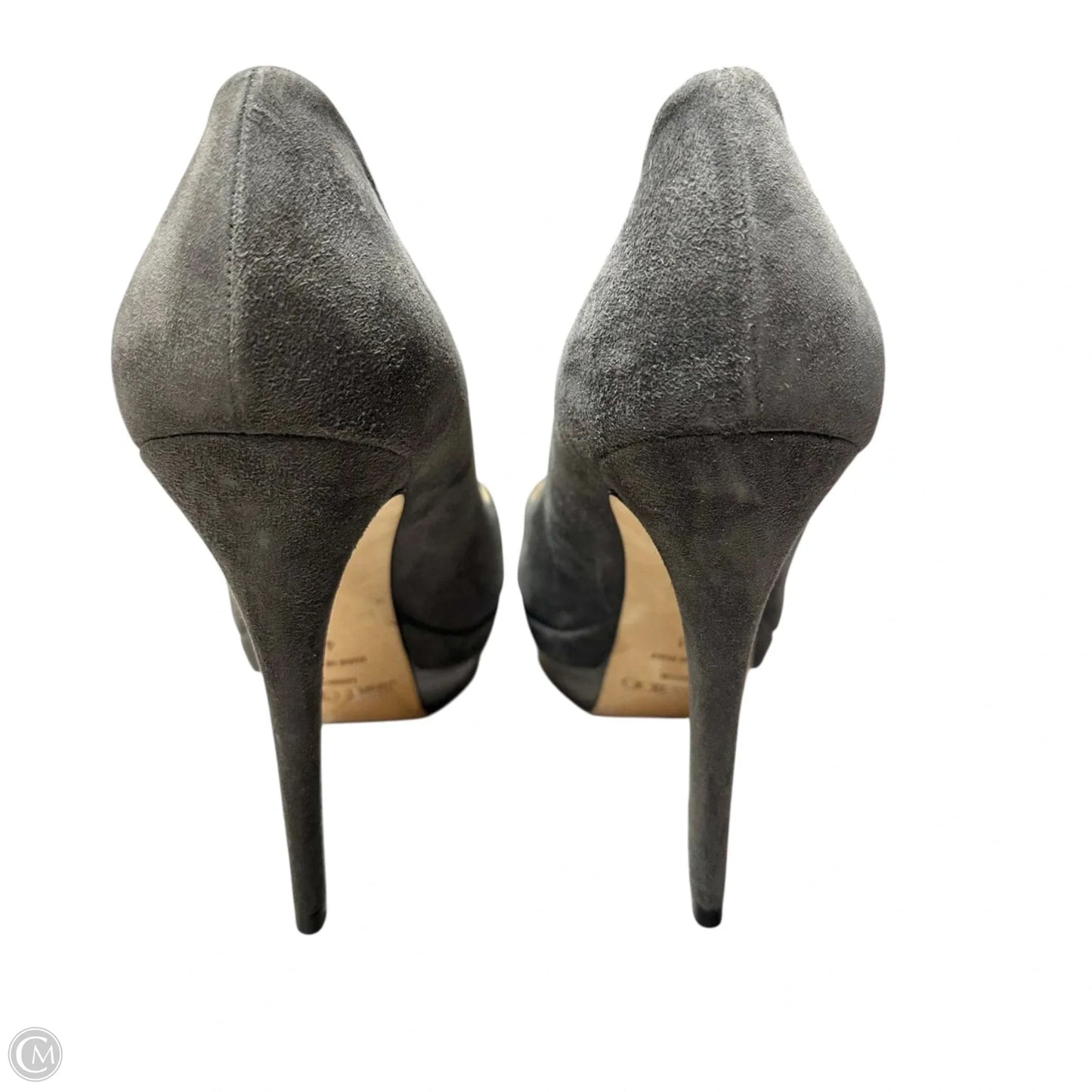 Shoes Luxury Designer By Jimmy Choo In Grey, Size: 10.5