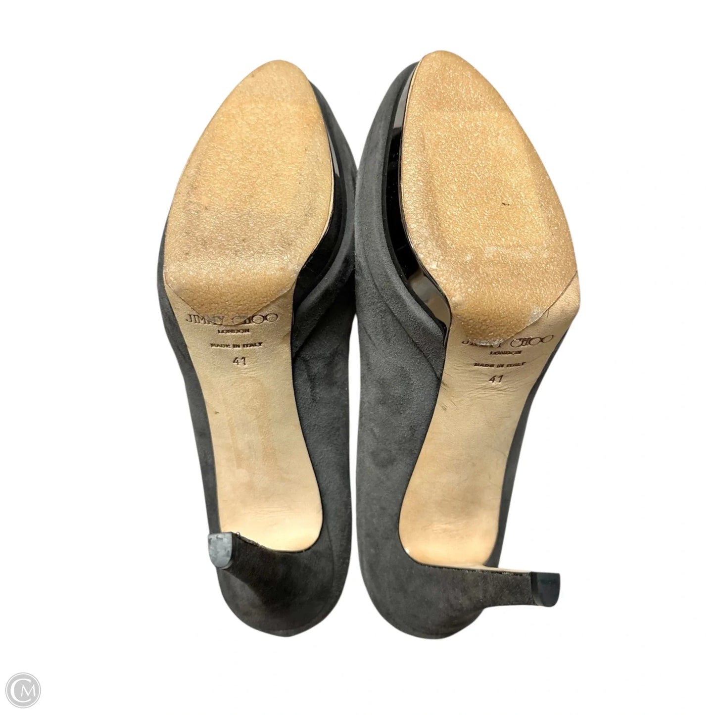 Shoes Luxury Designer By Jimmy Choo In Grey, Size: 10.5