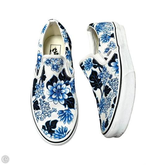 Shoes Flats By Vans In Blue & White, Size: 8.5