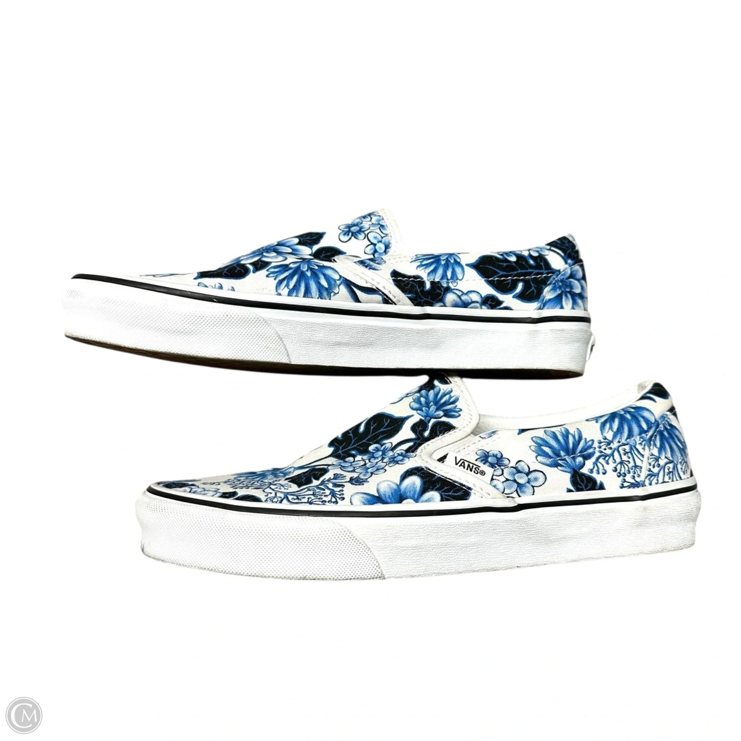 Shoes Flats By Vans In Blue & White, Size: 8.5