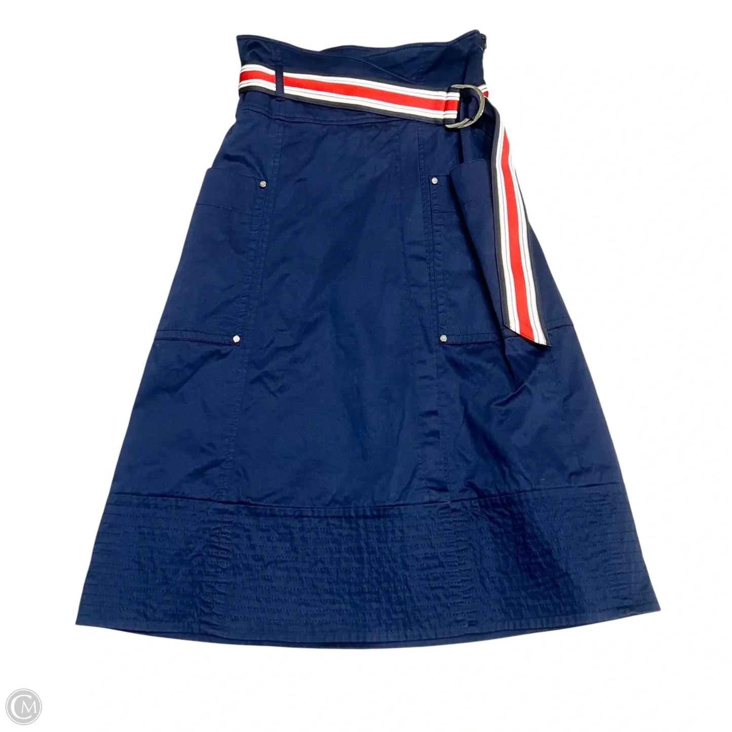 Skirt Midi By Karen Millen In Navy, Size: 4