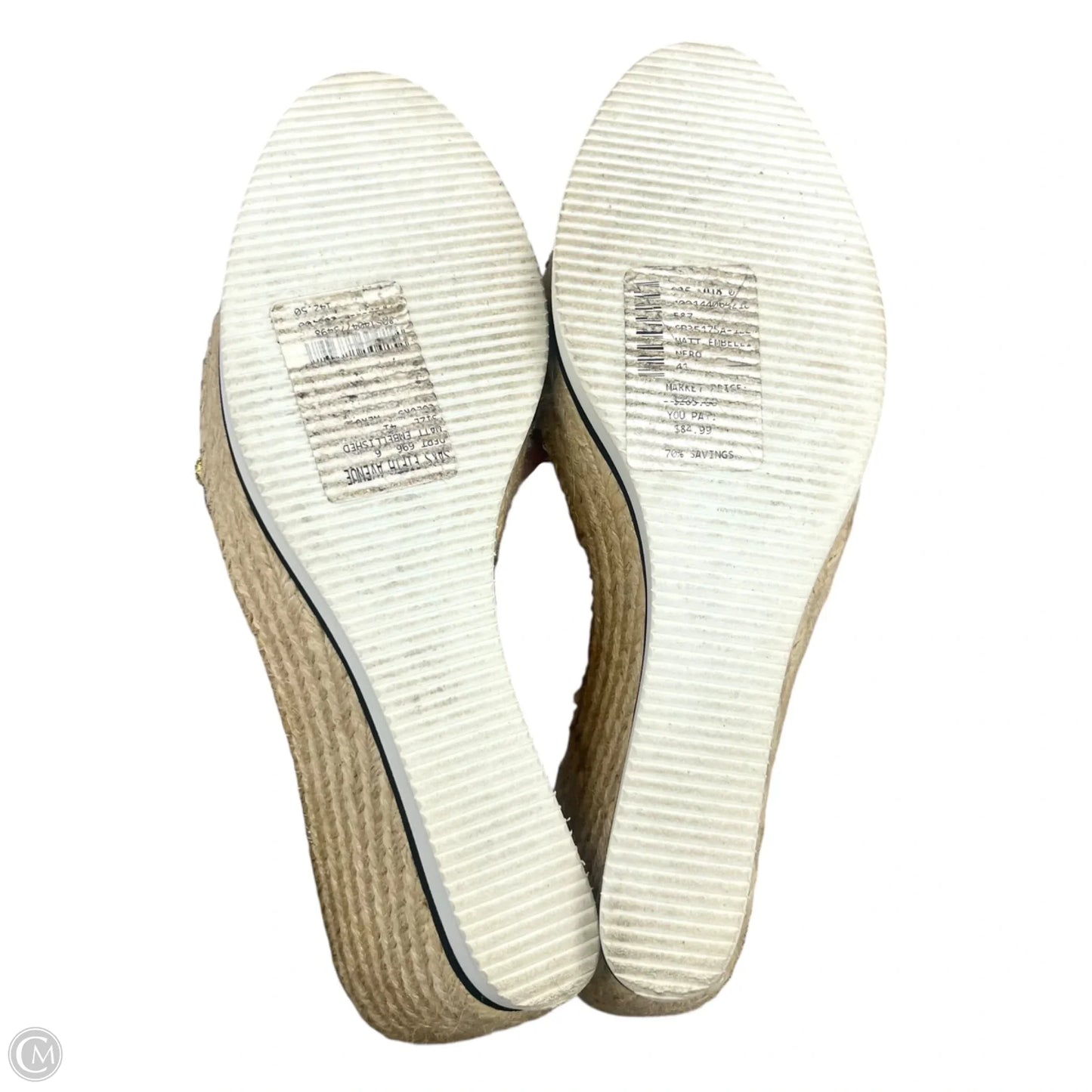 Sandals Designer By See By Chloe In Black & Gold, Size: 10.5