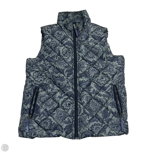 Vest Puffer & Quilted By Vera Bradley In Blue & Grey, Size: L