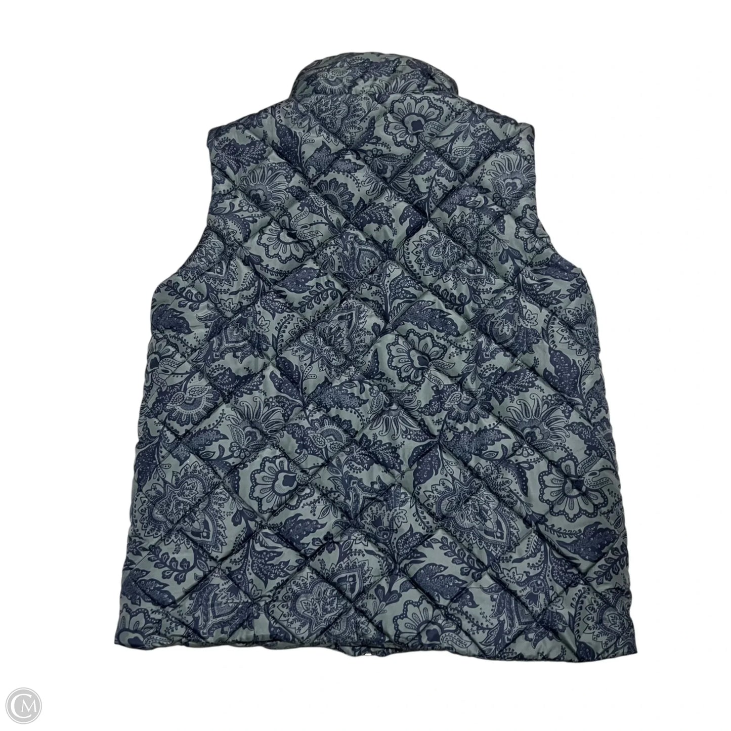 Vest Puffer & Quilted By Vera Bradley In Blue & Grey, Size: L