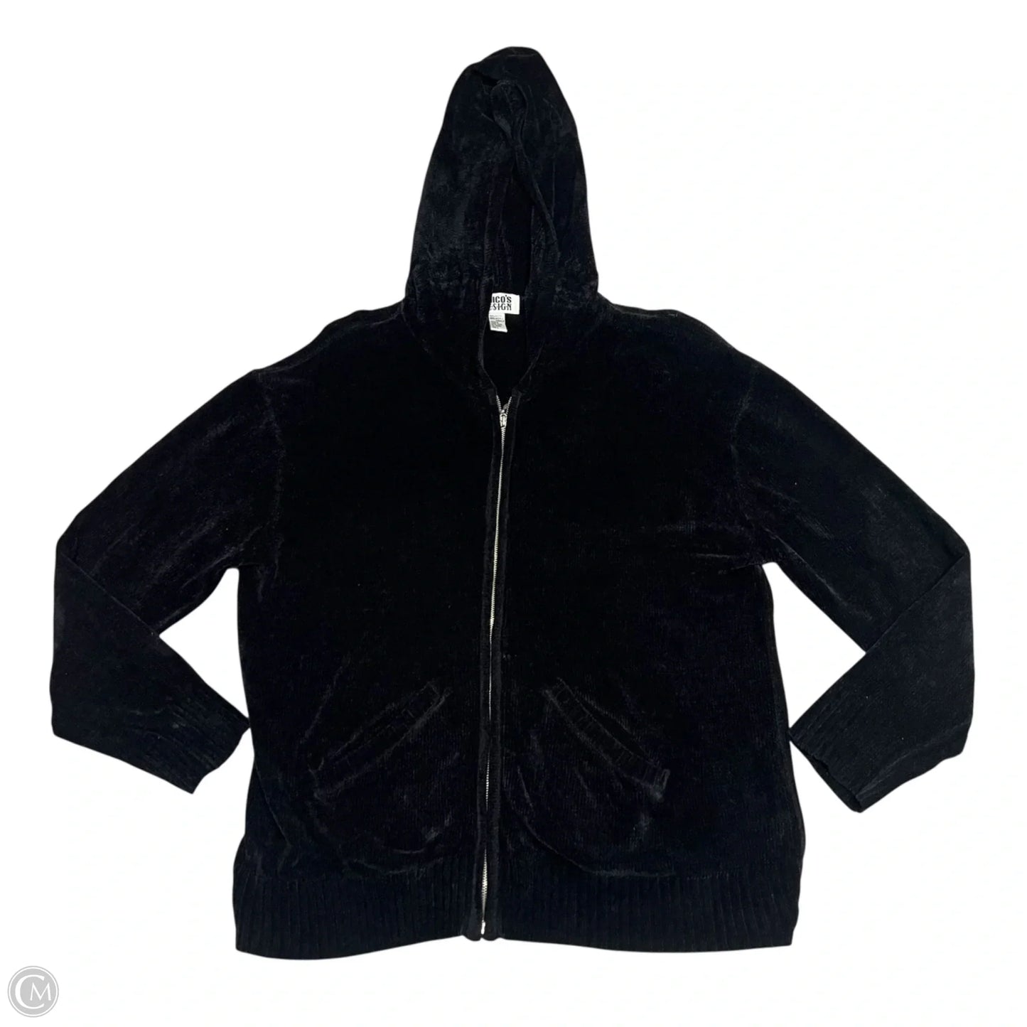 Sweatshirt Hoodie By Chicos In Black, Size: L