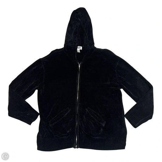 Sweatshirt Hoodie By Chicos In Black, Size: L