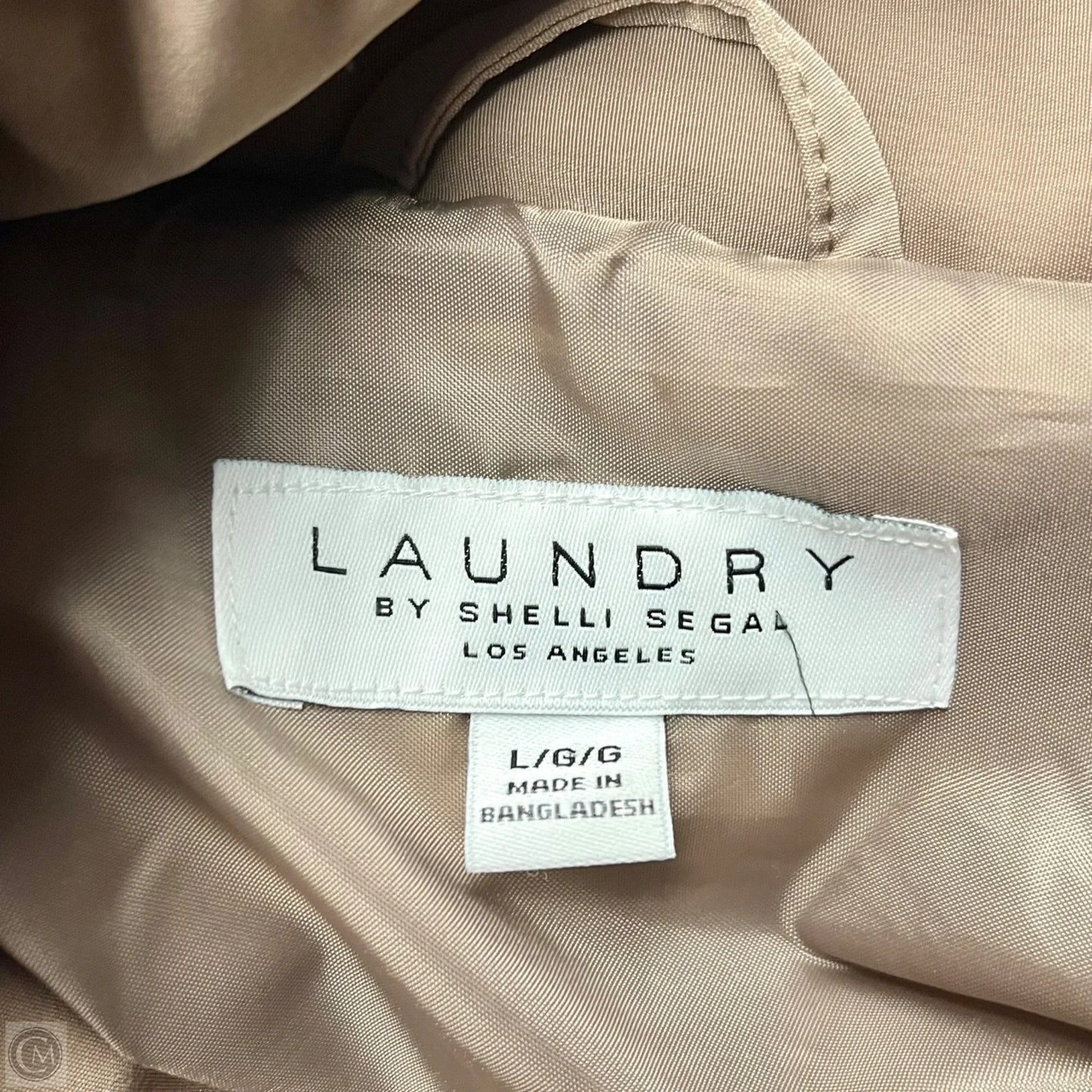 Coat Puffer & Quilted By Laundry In Taupe, Size: L