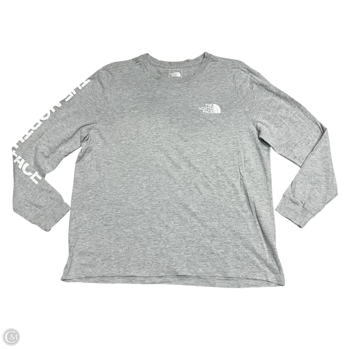 Top Long Sleeve By The North Face In Grey & White, Size: Xl