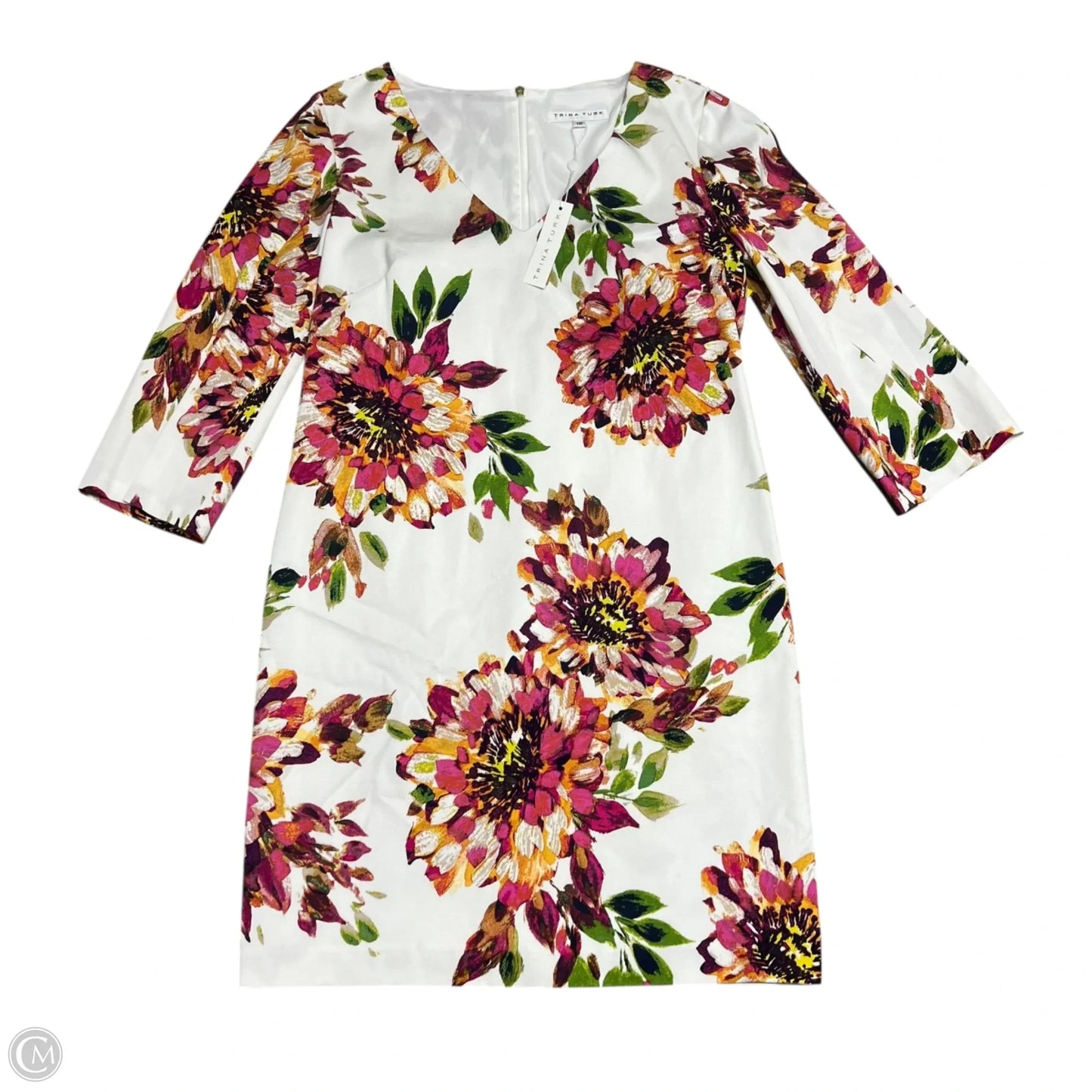 Dress Casual Midi By Trina Turk In Red & White, Size: L