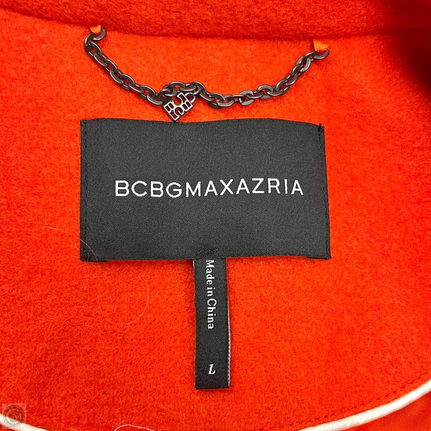 Coat Peacoat By Bcbgmaxazria In Orange, Size: L