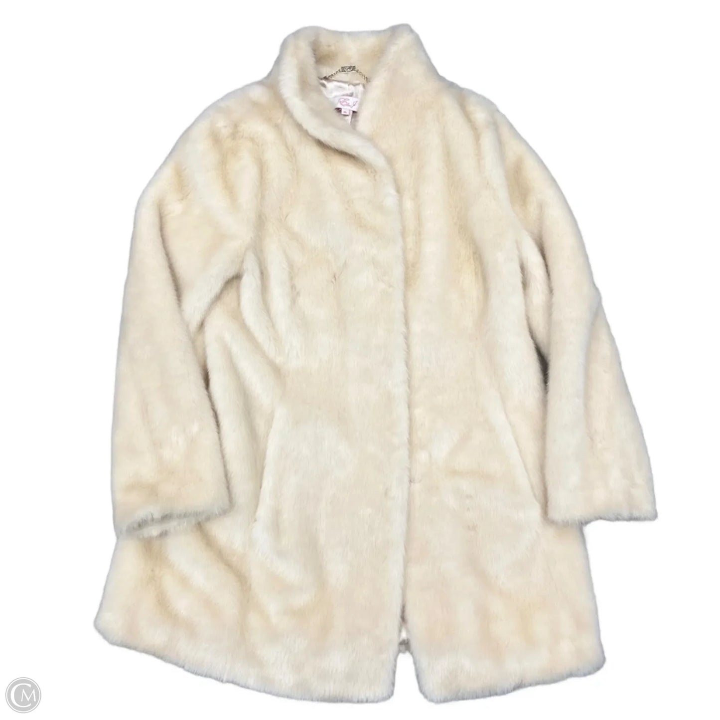 Coat Faux Fur & Sherpa By Eliza J In Cream, Size: Xl