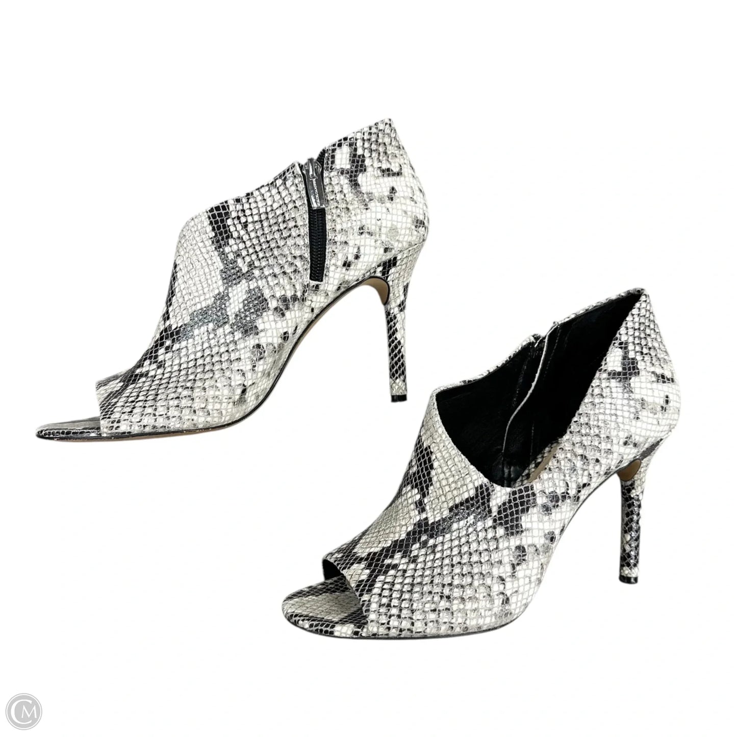 Sandals Heels Stiletto By Vince Camuto In Snakeskin Print, Size: 9