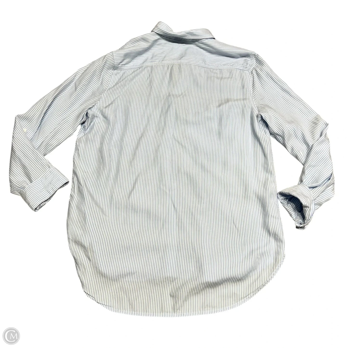 Top Long Sleeve By Babaton In Blue & White, Size: M