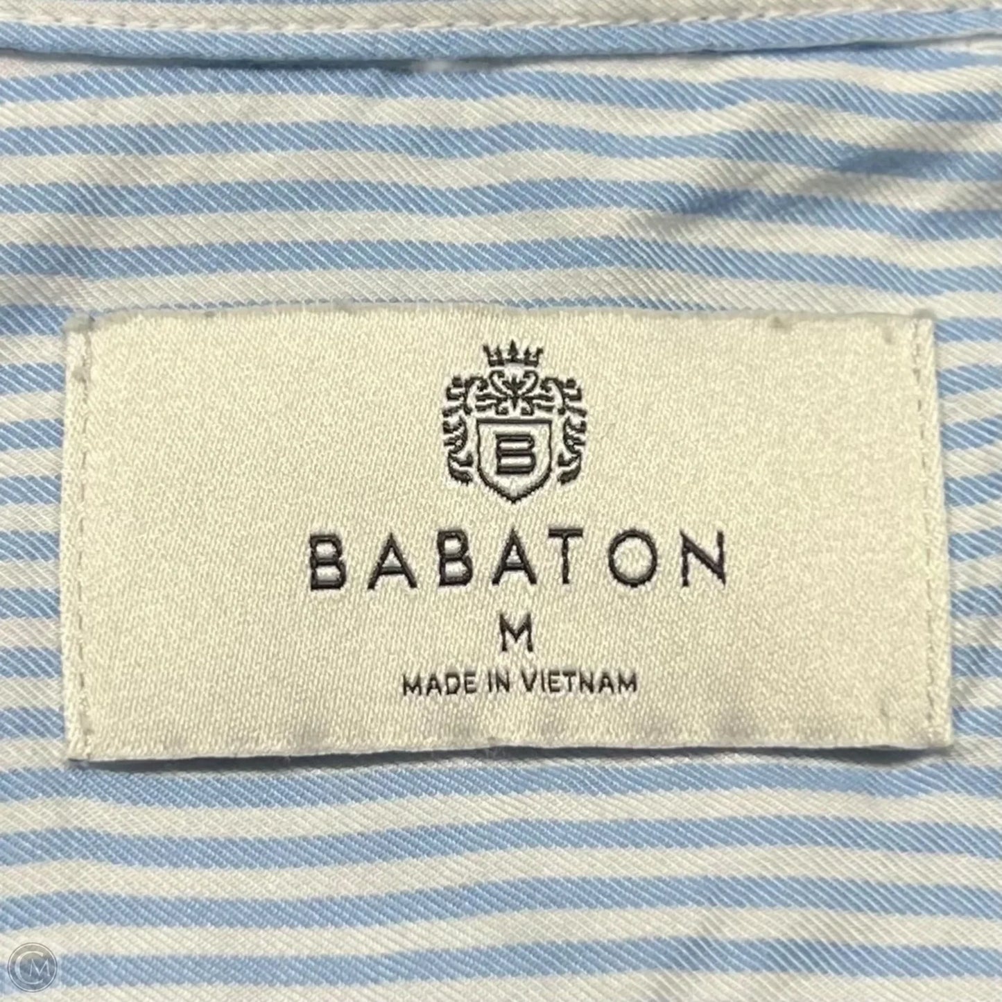 Top Long Sleeve By Babaton In Blue & White, Size: M