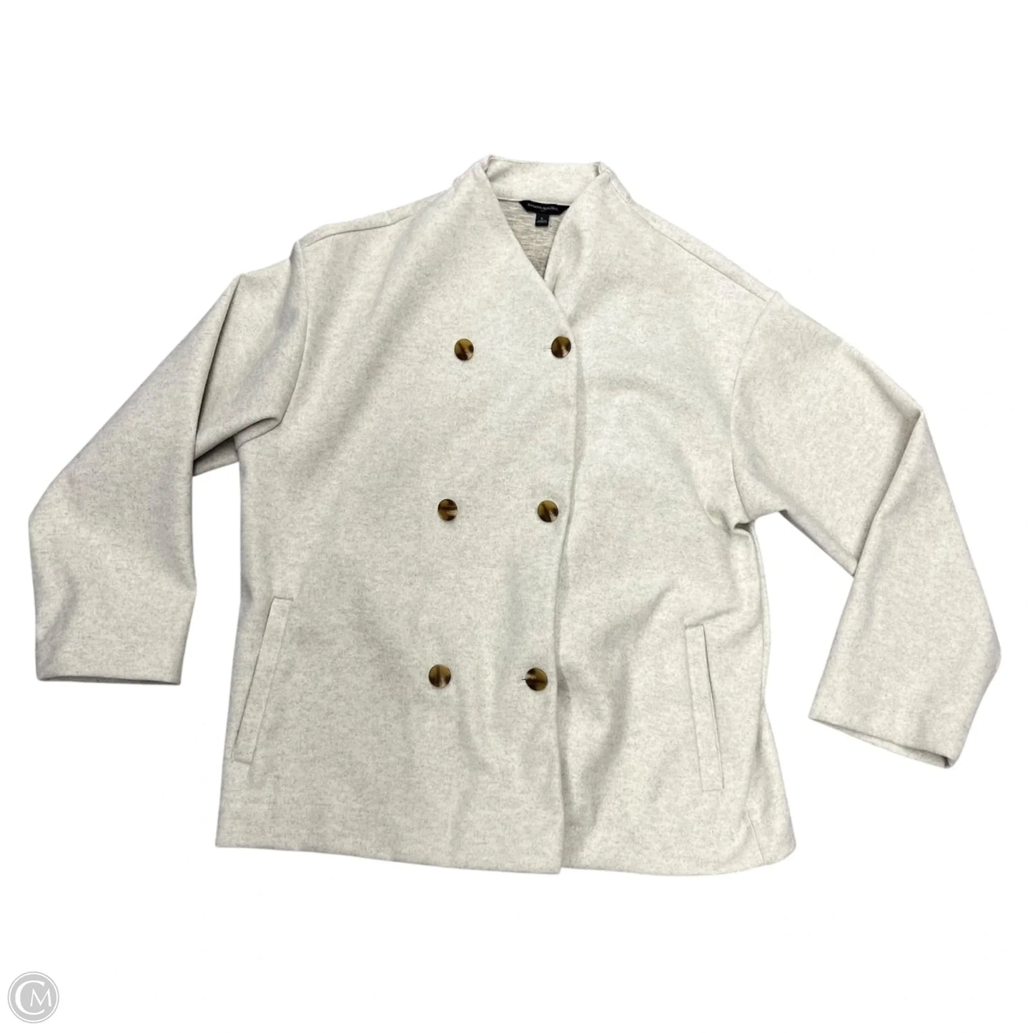 Coat Peacoat By Banana Republic In Cream, Size: L