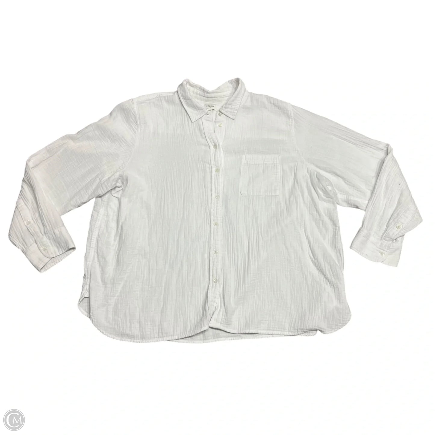 Top Long Sleeve By J. Crew In White, Size: 3x
