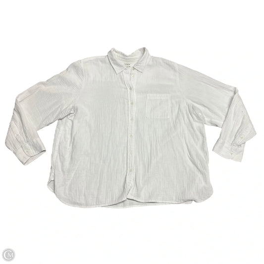 Top Long Sleeve By J. Crew In White, Size: 3x