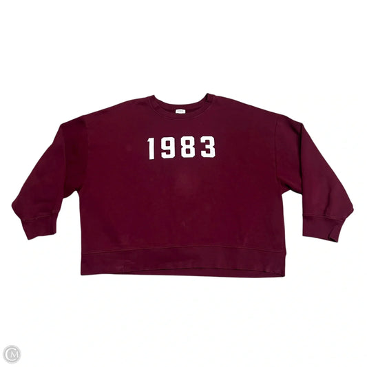 Sweatshirt Crewneck By J. Crew In Red, Size: 3x