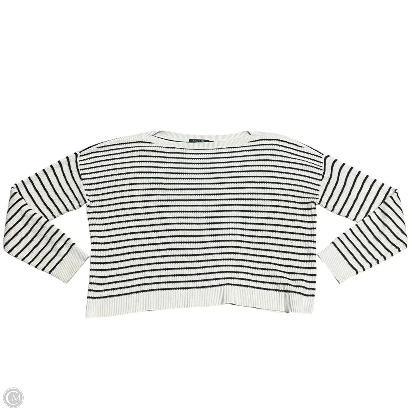 Sweater By Lauren By Ralph Lauren In Black & White, Size: Xxl